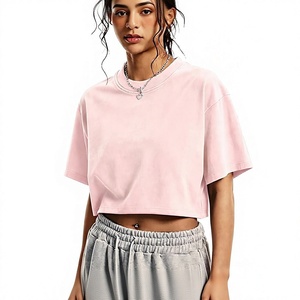 Camisetas Cortas de Algodón 100% para Mujer con Logo OEM Personalizado, Cuello Redondo, Manga Corta, Ajuste Holgado, Estilo Básico para Verano 2026 - Product Image 6