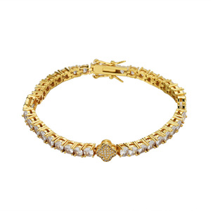 Tennis <b>Bracelet</b> Full Diamond Four Leaf Clover 18K Gold Plated <b>Copper</b> Alloy Jewelry Gift Fashion <b>Bracelet</b> - Product Image 5