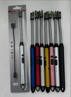 Briquet électrique à arc USB rechargeable, classique, en métal, coupe-vent, rotation libre à 360 degrés, pour bougies et cuisine (vente en gros)