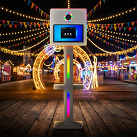 Cabina de Fotos con Pantalla Táctil de 15.6 Pulgadas, Carcasa Metálica, para Bodas, Fiestas, Clubes, Selfies, Cámara DSLR