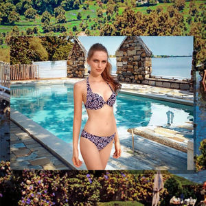 Traje de Baño Bikini Blanco Floral Sexy de Moda para Playa, 1 Pieza, Spandex/Nylon, Ecológico, de Secado Rápido, Transpirable y Antibacterial - Product Image 3