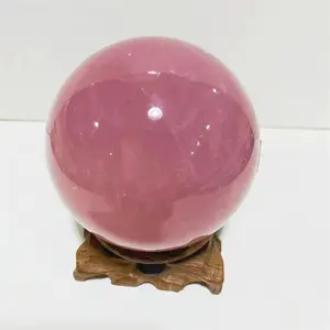 Wholesale Natural Healing Star Light Rose Quartz Magic Crystal Stone Sphere Ball