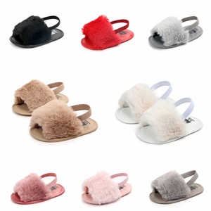 Del bambino della Pelliccia Del Faux Scarpe Appena Nato Prewalker Scarpe Commercio All'ingrosso Della Cina Infantile Del Bambino Della Ragazza Soffici Pantofole Molle Del Bambino Pantofole di Peluche - Product Image 1
