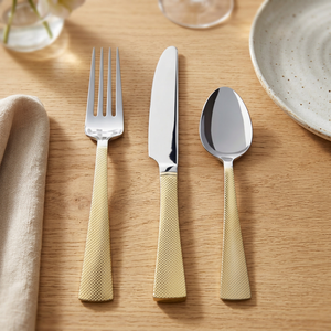 Juego de Cubiertos de Acero Inoxidable de 3 Piezas de Alta Calidad, Cuchara, Cuchillo y Tenedor, Acabado Mate, Estilo Americano para Bodas, Modelo BS NA50 - Product Image 1