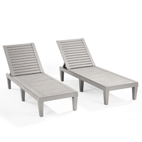 Ensemble de chaises longues d'extérieur en polyrésine, imperméables, légères et réglables