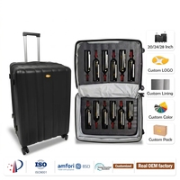 Maleta de Viaje Resistente de 20, 24 y 28 Pulgadas con Candado TSA, Compartimentos Extraíbles Multifuncionales para Bebidas, Cerveza y Vino, Maleta con Ruedas