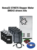 Kit de Motor Paso a Paso Nema 23 57HS76 3Nm 2Nm con Controlador DM542, Controlador Mach3 y Fuente de Alimentación para Máquina CNC Router DIY de 3 o 4 Ejes