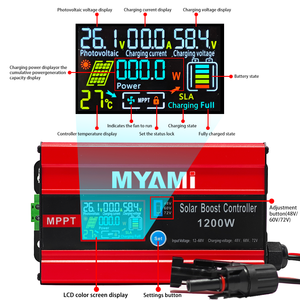 Convertisseur de <span class=keywords><strong>chargeur</strong></span> solaire Fonsoul, contrôleur <span class=keywords><strong>MPPT</strong></span> réglable 48V 60V 72V, courant d'entrée maximal 1200W 30A, <span class=keywords><strong>booster</strong></span> <span class=keywords><strong>DC</strong></span> pour batterie Lifepo4 - Product Image 4