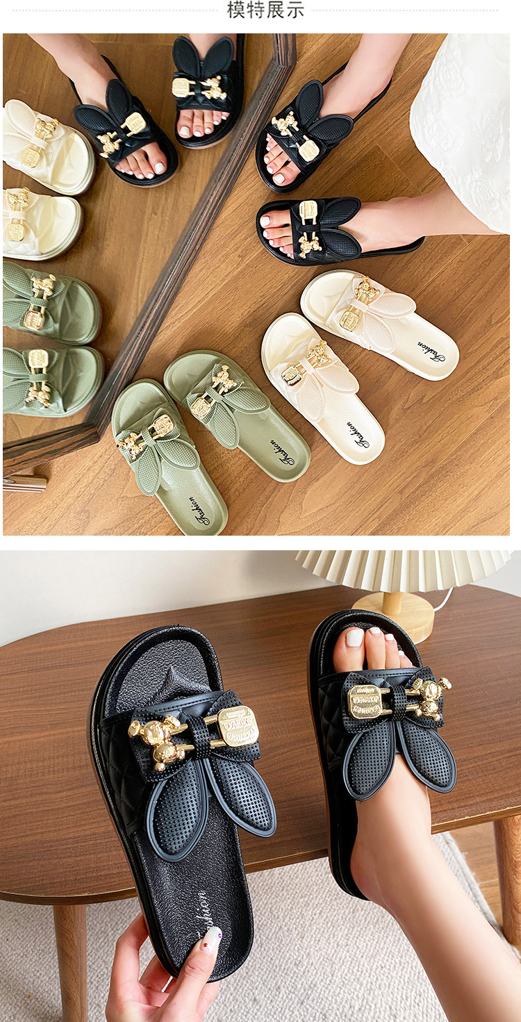 Rabbit Slippers Female Fashion Flat Thick Sole Anti-slip Sandals Women Casual Shoes