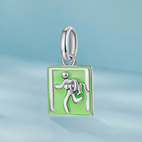 Pendentif Lumineux en Argent Sterling 925 pour Femme, Perles Bicolores Teckel Évadant, Bijou DIY pour Amoureuse des Animaux, Cadeau SCC3264