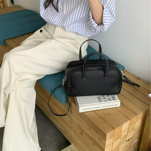 Nouveaux sacs à main pour femmes en cuir de vachette pleine fleur, sacs Boston, sacs décontractés à la mode, sacs pour femmes en cuir véritable tissé à la main - Product Image 3