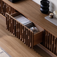 Mueble de TV de Madera Maciza Estilo Nórdico, Moderno y Minimalista, Venta Directa de Fábrica, Mueble de TV de Madera Maciza Estilo Vintage