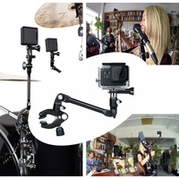 Ayarlanabilir Müzik Standı Kelepçe Montaj Aparatı, GoPro Insta360 DJI Aksiyon Kameraları için Çok Açılı Esnek Uzatma Kolu Kamera Tutucu