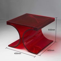 Table basse d'angle de salon en acrylique transparent de haute qualité pour la vente en gros, table à manger ronde