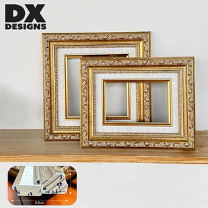 Декоративный профиль DX Designs для фоторамок и картин из пластика и дерева в винтажном стиле — золотой и черный декоративный молдинг для оформления картин и фотографий - Product Image 4