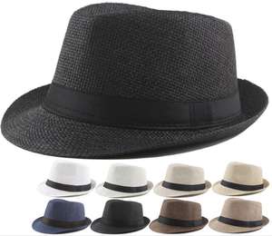 Chapeaux Panama Fedora d'été multicolores pas chers avec logo personnalisé, chapeaux Jazz Borsalino Trilby décontractés de haute qualité pour l'extérieur - Product Image 1