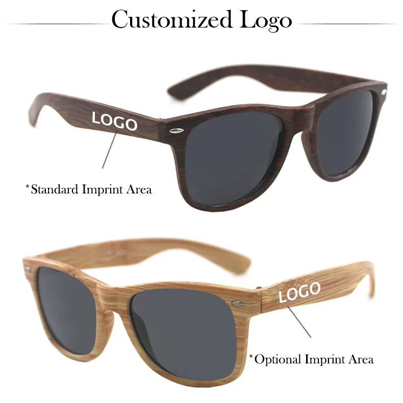 High quality sun glasses custom logo wood grain pattern frame shade unisex sunglasses square bamboo sunglasses 2023