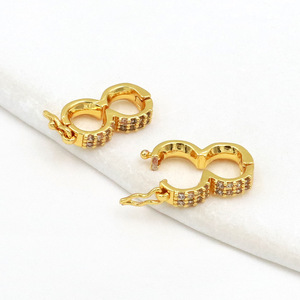 18k gold-plated <b>copper</b> pearl figure-eight clasp <b>bracelet</b> necklace positioning buckle compartment DIY jewelry accessories B68 - Product Image 2