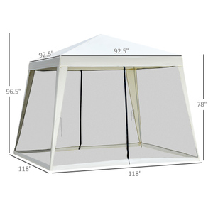 2026 Summer Hot Sale 10 x 10 Beige <b>Canopy</b> Party <b>Tent</b> with Mesh Sidewalls Outdoor Gazebo Sun Shade Patio Cover - Product Image 3