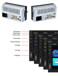 Phổ 2 Din <span class=keywords><strong>7</strong></span> "Màn hình cảm ứng Stereo MP5 Máy nghe nhạc đài phát thanh Tự động sao lưu máy ảnh điều khiển từ xa ram-phổ biến xe đa phương tiện Máy nghe nhạc - Product Image 4