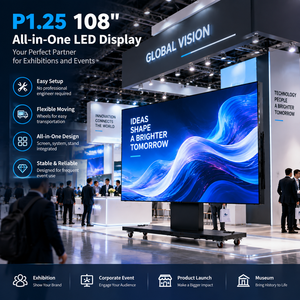 Pantalla LED Plegable y Elevable de 108 Pulgadas P1.25, Pantalla LED HD con Ruedas para Stand de Exhibición, Museo y Sala de Exposición de Productos en Interiores - Product Image 2