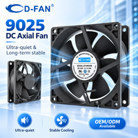 Ventilateur axial CC sans balais 9025 personnalisable, 90 mm, 12 V, 24 V, pour refroidissement de boîtiers d'ordinateurs