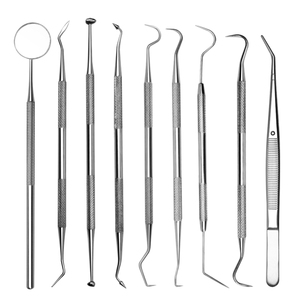 9 Pack Stainless Steel Dental Hygiene Kit Dental Picks <strong>Teeth</strong> <strong>Cleaning</strong> <strong>Tools</strong> - Product Image 2