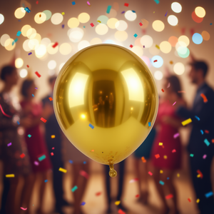 Globos de látex Party Love de 45 cm, redondos, metálicos, color dorado cromado, para decoración de cumpleaños - Product Image 2
