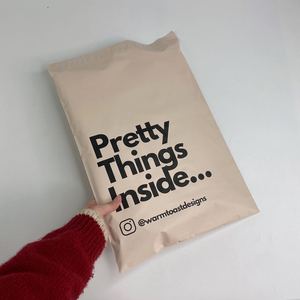 Logotipo personalizado impreso Poly Post Mailer impermeable melocotón Nude Beige Polymailer bolsas de envío pequeños negocios mensajeros uso exprés - Product Image 2