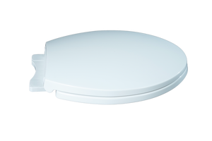 Siège de toilette ovale classique blanc avec surface facile à nettoyer et patins en caoutchouc antidérapants, conçu pour s'adapter à la plupart des toilettes standard rapidement. - Product Image 6