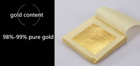 Feuille d'or véritable 24 carats 2,7*2,7 cm pour autocollant de statue de Bouddha, décoration artisanale, feuilles d'or pour mariage, cadeau, métal, DIY