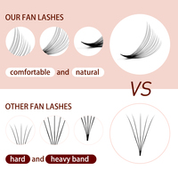 Medylashes fait à la main 3D 4D 5D 6D Ultra Dark Black Volume Lashes Short Stem Pointy Base Premade Fans Eyelashes Extensions
