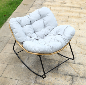 Fauteuil à bascule moderne modulaire inclinable pour adultes avec cadre en métal portable en <span class=keywords><strong>rotin</strong></span> pour une utilisation intérieure/extérieure, <span class=keywords><strong>salon</strong></span> - Product Image 6