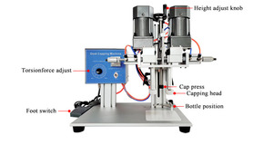 Máquina tapadora de botellas de tornillo con bomba de pulverización de escritorio semiautomática - Product Image 2
