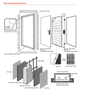 Yüksek kaliteli Modern güvenlik kapısı, gelişmiş kurşun geçirmez ve anti-hırsızlık çelik güvenlik kapısı güvenlik kapısı - Product Image 4