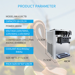 Nuova Macchina Commerciale per Gelato Soft <span class=keywords><strong>a</strong></span> Tre Gusti in Acciaio Inox con Opzioni <span class=keywords><strong>Frutta</strong></span> e Latte per Negozi e Ristoranti - Product Image 2