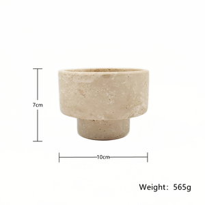 Portavelas Redondo de Travertino Beige NANWEI, Recipiente para Velas de Té de Piedra Natural Porosa, para Mesa de Comedor, Decoración del Hogar - Product Image 5