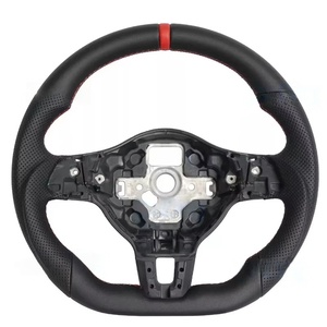 Volant pour Volkswagen <span class=keywords><strong>Golf</strong></span> <span class=keywords><strong>R</strong></span> <span class=keywords><strong>Line</strong></span> GTI GTS GLI Mk7 Mk6 GTE GTD CC Polo Les modèles peuvent être améliorés Volant en cuir - Product Image 5