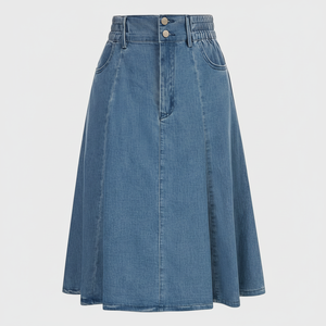 Jupes longues en jean d'hiver pour femmes Champ King, détails boutonnés, tendance, décontractées, écologiques, pour styles de festival 2025 - Product Image 1