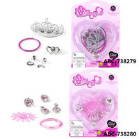 Collier de princesse en plastique en gros, diadème, couronne, bijoux, jouet pour filles