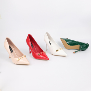 Bombas elegantes de verano para mujer verde militar estilo francés tacones altos finos punta estrecha tendencia de moda - Product Image 6