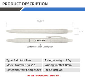 En çok satan özel Logo 1.0mm tükenmez kalem çevre dostu sevimli plastik toptan kalemler okul ofis öğrenciler ve oteller için - Product Image 2