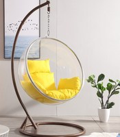 Chaise de boule suspendue en acrylique pour enfants, œuf, balançoire d'intérieur, balcon, bulle, populaire,