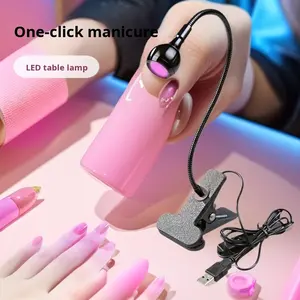 Profession elle USB Clip Schreibtisch lampe für Nagellack & UV Gel Aushärtung Hoch leistungs 3W tragbare <span class=keywords><strong>LED</strong></span> UV Lampe Lila Licht Kunststoff UV Lampe - Product Image 2