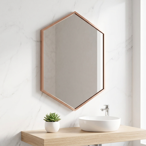 Modern Luxury Rose <b>Gold</b> Metal <b>Framed</b> Toughened Glass Wall <b>Mirror</b> for Home Decoration - Product Image 1