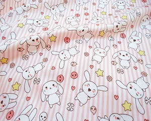 Simpatico coniglio tessuto di cotone stampato leggero 120gsm popeline saia per i bambini per le borse camicie cover per i ragazzi - Product Image 6