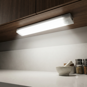 Luz LED para Debajo del Gabinete, 3500K Blanco Cálido, Sensor de Movimiento, Montaje en Superficie, ABS Mate, Iluminación para Gabinetes - Product Image 1