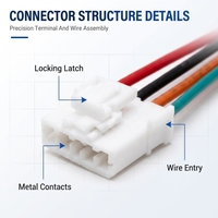 Faisceau de câbles avec connecteur JST 4 broches, faisceau de câblage électronique pour PCB, câble de connexion multicolore