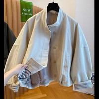 Nouvelle veste courte noire pour femme, style Hong Kong, design de niche, polyvalente, décontractée, collection Printemps-Automne 2026, pour le marché européen transfrontalier