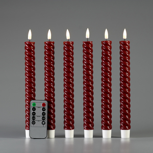 Juego de 6 Velas Cónicas LED sin Llama de Parafina de Matti, con 10 Llaves, Efecto 3D de Llama Realista - Product Image 3